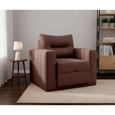 Imagem de Poltrona Cama Solteiro Retrátil Marissol Veludo Sofisticado (Marrom)