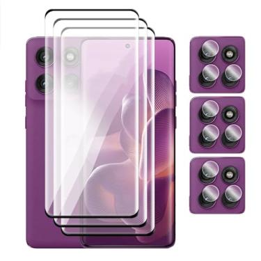 Imagem de Para Motorola Edge 60 Pro, filme protetor de tela 3D curvo de vidro temperado