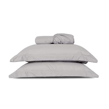 Imagem de Jogo de Lençol Algodão 180 fios solteiro 2 peças Deblum (Cinza, Solteiro)