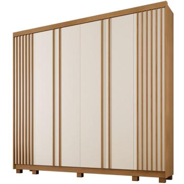 Imagem de Guarda Roupa Noruega 6 Portas Ripado 6 Gavetas 12 Prateleiras - Benetil