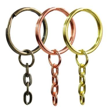 Imagem de Argolas Batidas Para Chaveiro 300 Unidades Coloridas - 23mm - RussoArt