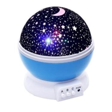 Imagem de Luminária Projetor Estrela 360 Graus Galaxy Star Master Luz Noturna Infantil Abajur Rgb Usb ou Pilhas (Azul)