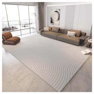 Imagem de SPXMQSS Tapetes de sala de estar, tapetes para quarto, antiderrapante, lavável, tapete que não cai, tapete interno de pelo baixo para quarto, sala de estar, cinza claro