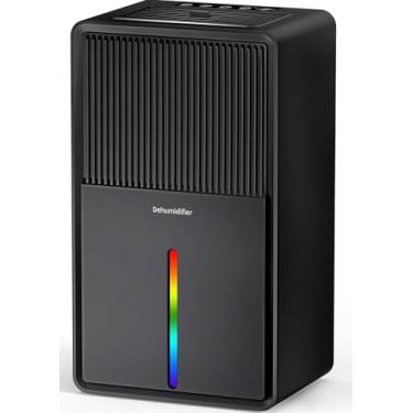 Imagem de Desumidificador (2,891 g) para quarto com temporizador de 7 cores LED (8-12-24H) ultra silencioso portátil pequeno desumidificador com desligamento automático, ideal para casa, banheiro, porão e