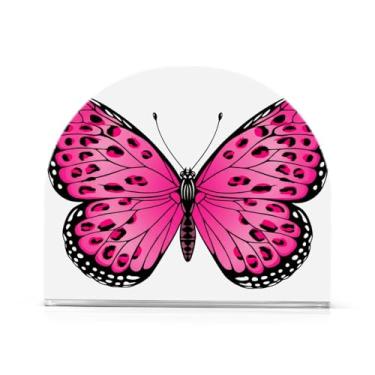 Imagem de Qilmy Lindo porta-guardanapos de borboleta, porta-guardanapos de acrílico transparente para mesa, suporte de guardanapo de coquetel de papel de seda para cozinha, dispensador de guardanapos de jantar