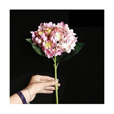 Imagem de LMJYU Peças centrais de ramo de hortênsia artificial - Decoração de mesa elegante para casamentos e eventos - Buquê floral de seda para noiva - Decoração de mesa deslumbrante