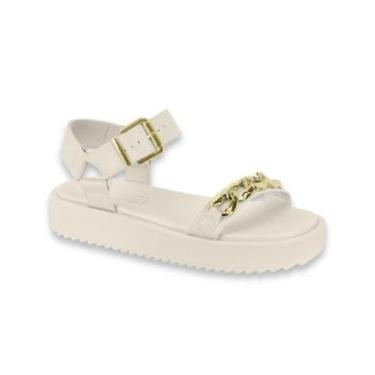 Imagem de Sandalia Papete Feminina Moleca Tratorada Detalhes Corrente Ref: 5489.118-Feminino