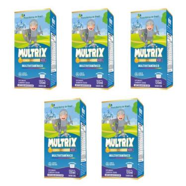 Imagem de Kit 5x Multrix Infantil Vitaminas A Z 5x120ml Uva Flora - Floral Nativ