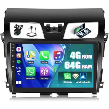 Imagem de Estéreo automotivo 4G + 64G para Nissan Altima 2013 2014 2015 com CarPlay sem fio e Android Auto, tela sensível ao toque de 10,1 polegadas 1280 * 720 Android 15 rádio de carro Bluetooth 5.0 WiFi GPS