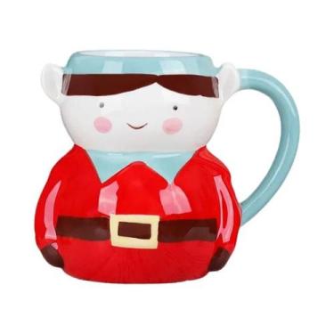 Imagem de Caneca Cerâmica 3D De Elfo Festiva 470ml, Copo De Café E Chá De Natal,