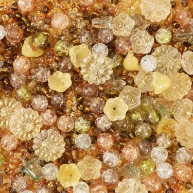 Imagem de 2124 peças de contas de vidro com tema de outono grânulos redondos de sementes de vidro contas rachadas contas espaçadoras de flores para fazer joias, brincos, colar, pulseira, artesanato DIY