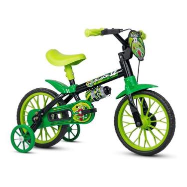 Imagem de Bicicleta Infantil Nathor Aro 12 Black Preto e Verde