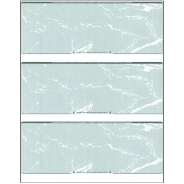 Imagem de 300 verificações de computador | 3 cheques em branco por página | 100 folhas/300 cheques (mármore verde) estoque de cheque em branco para uso pessoal e comercial - Verificação a laser de computador |