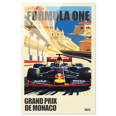 Imagem de Monaco Race Retro Acrylic Print Formula 1 Posters by Notoriart, Pronto para pendurar, 40 x 61 cm