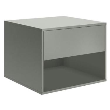 Imagem de Mesa De Cabeceira Suspensa Carisma MDP Cinza Com Gaveta