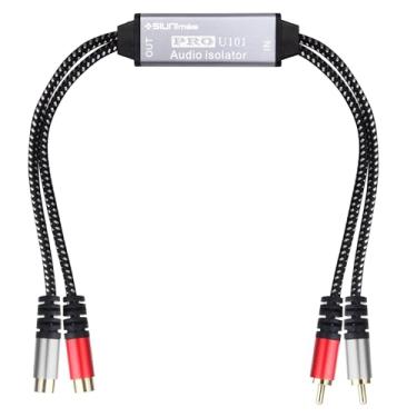 Imagem de SIUNIMAS Pro U101 Mini RCA Caixa de isolamento de ruído de loop de terra passiva com fios trançados de nylon embutido filtro de ruído de áudio para casa/carro/sistemas oficiais de reprodução de áudio