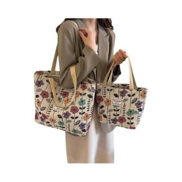Imagem de Bolsa Tote De Lona Grande Para Mulheres, Estilo Ins, Bolsa De Ombro Pa