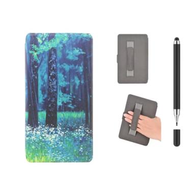 Imagem de Akacy Capa fina e leve com estampa pintada com alça de pulso para Kindle Paperwhite 6,8 (Geração 2021, números de modelo M2L3EK), capa à prova d'água Wake/Sleep (17)