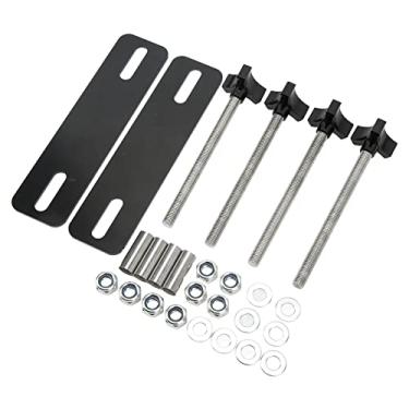 Imagem de Cryfokt Conjunto de Suportes Ajustáveis ​​de Pinos, Kit de Montagem de Placa de Tração Off-road para Trilhas de Recuperação para 4,72-6,69 pol., Instalação Universal para Veículos Off-road (Preto)