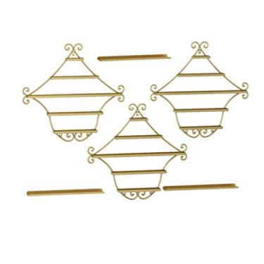 Imagem de Prateleiras flutuantes de metal para esmalte de parede, armazenamento de esmalte de parede, suporte de metal para esmalte de salão de 5 camadas, perfume/cosméticos/batom, suporte para exibição de óleo