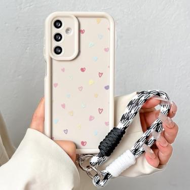 Imagem de Capa protetora de pulso em formato de coração colorido para Samsung A56 36 26 16 55 35 54 15 34 25 24 73 53 33 23 71 51 72 52 22 14 32 13, NY944, Branco SS, Para A72