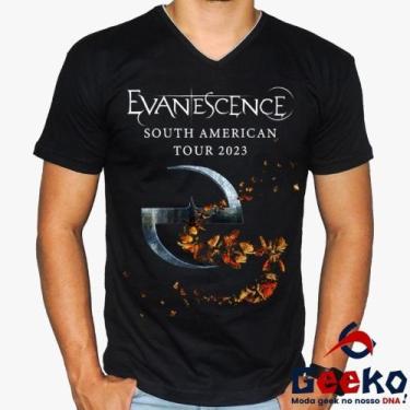 Imagem de Camiseta Evanescence 100% Algodão South America Tour 2023 Rock Geeko, 