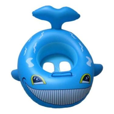 Imagem de Boia Inflável Pvc Baleia Orca Tubarão Com Fralda/assento - Kadê, Azul