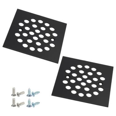 Imagem de PATIKIL Conjunto de acabamento de ralo de filtro de chuveiro 4-1/10.2 cm, 2 peças de aço inoxidável 304 quadrado rosqueado tampa de drenagem de filtro de chuveiro com parafuso para piso de banheiro