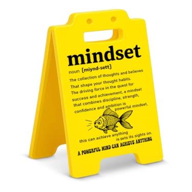 Imagem de Placa inspiradora para mesa de escritório, definição de mentalidade, placa decorativa para decoração de cubículos de escritório em casa, presentes motivacionais para colegas de trabalho e amigos