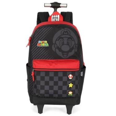 Imagem de Mochila de Rodinhas Escolar Juvenil Super Mario Bros VM - Luxcel
