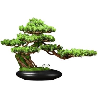 Imagem de Bonsai artificial de planta de simulação de árvore para ambientes internos, enfeites de pinheiro para sala de estar, escritório, decoração de mesa, árvore falsa