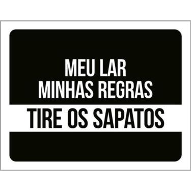 Imagem de Kit 5 Placas Meu Lar Minhas Regras Tire Sapatos 36X46