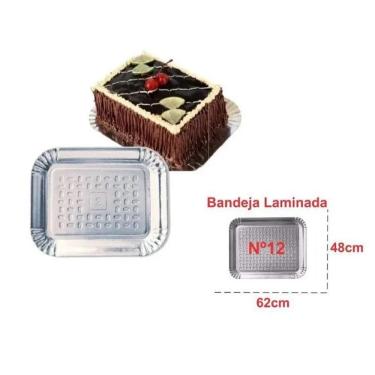 Imagem de 50 Bandeja Papelão Laminada Prata Nº12 62X48Cm  Meia Caixa 