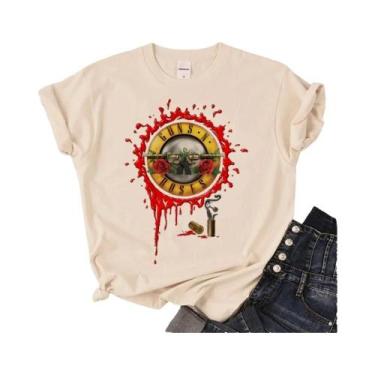 Imagem de Camiseta japonesa Guns and Roses para mulheres, roupas femininas, mang