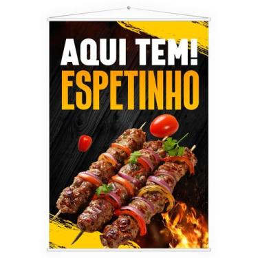 Imagem de Banner Faixa Lona Stand Espetinho Churrasco Carne Lanchonete Espetaria