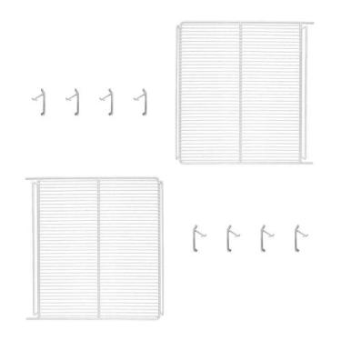 Imagem de Kit - 2 Prateleiras Branca Visa Vn44 Vb40 + 8 Ganchos Suporte - Metalf