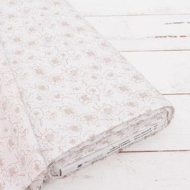 Imagem de Tecido acolchoado de algodão premium vendido pela The Yard - Coleção Vintage Threads - 111,8 cm de largura - 100% algodão - Quilting, costura, artesanato - Floral branco