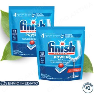 Imagem de Kit Finish Detergente em Tablete para Lava Louças 13/30tabs Original L