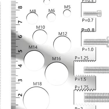 Imagem de Medidor Compacto De Passo De Rosca Para Parafusos, Porcas E Artesanato