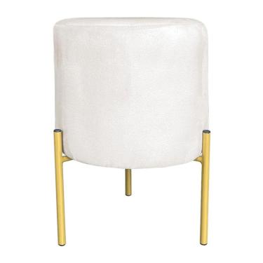 Imagem de Puff Decorativo Soren Suede Pés De Ferro Dourado - Pallazio Cor Azul Marinho