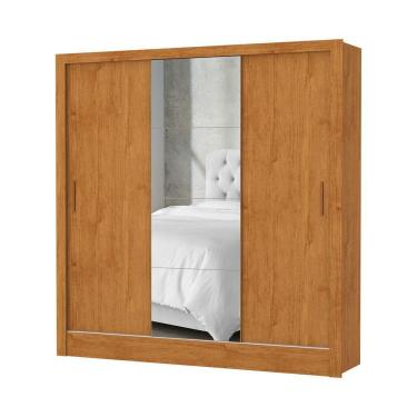 Imagem de Guarda Roupa Solteiro Santiago Plus 3 Portas 2 Gavetas Cem Espelho Carioca Moveis Cinamomo