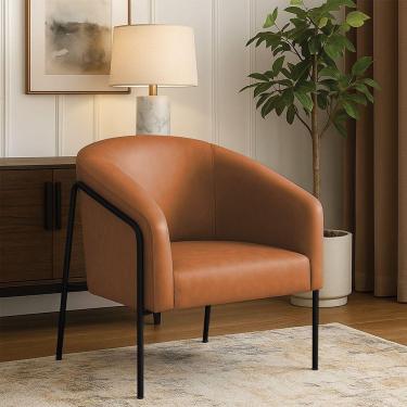 Imagem de Poltrona Sala Industrial Alta Preto Stella Sintético Pu D03 - D'rossi Whisky