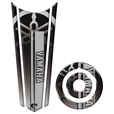 Imagem de Adesivo Resinado Gravata Tanque E Bocal Moto Yamaha Cor Preto