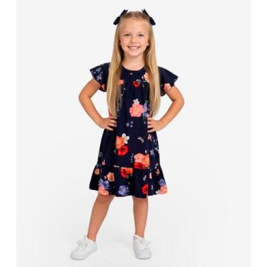 Imagem de Vestido Infantil Com Manga Godê Select Azul, 6, Azul