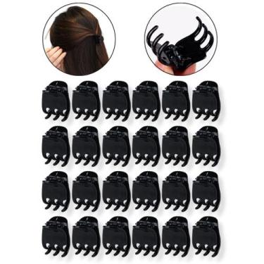 Imagem de Kit 120 Presilhas Piranhas Pequenas Tridente Preto Cabelos - Arte Sedu