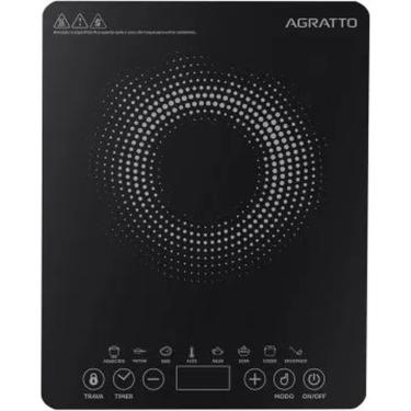 Imagem de Cooktop Indução 1200W Vitrocerâmico 1 Boca Preto ACKI01-01 Agratto 110V
