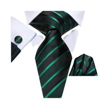 Imagem de Conjunto De Gravata, Abotoaduras E Lenço De Bolso Masculino Para Casam