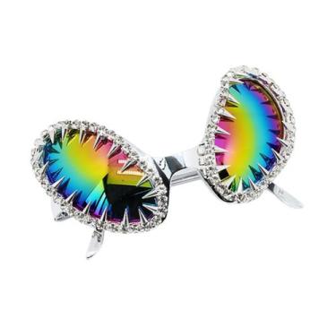 Imagem de Óculos de festa Punk Alien Rainbow Lens Spiked Eyewear - Taiyuanketanm