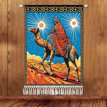 Imagem de Tapeçaria de parede Desert Camel Microfabric 65x45cm Decoração de quar