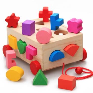 Imagem de Brinquedo de aprendizagem precoce do Pull-Along Shape Matching Puzzle 